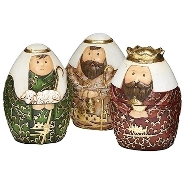 Nativity Set-9 Piece Nesting-Gold Leaf Finish (6") by Christmas