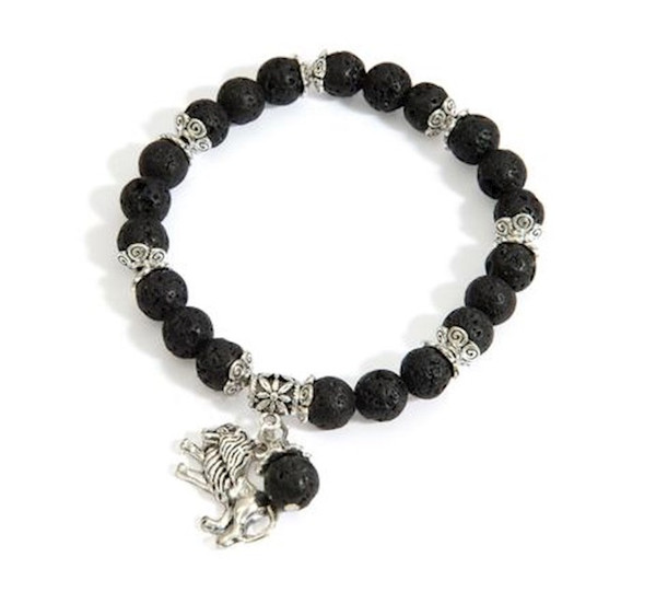 Bracelet-Lion Of Judah Lava Bead (#9819) by Holy Land Gifts