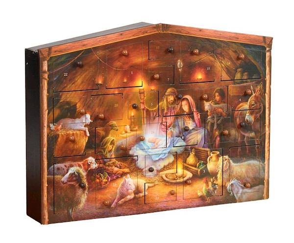 Wooden Advent Calendar-Nativity (19 1/2" x 14 1/4" x 3 1/4") by Vermont Christmas
