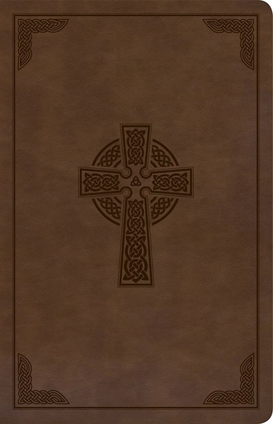KJV Large Print Personal Size Reference Bible-Brown Celtic Cross LeatherTouch Indexed by Holman Bible
