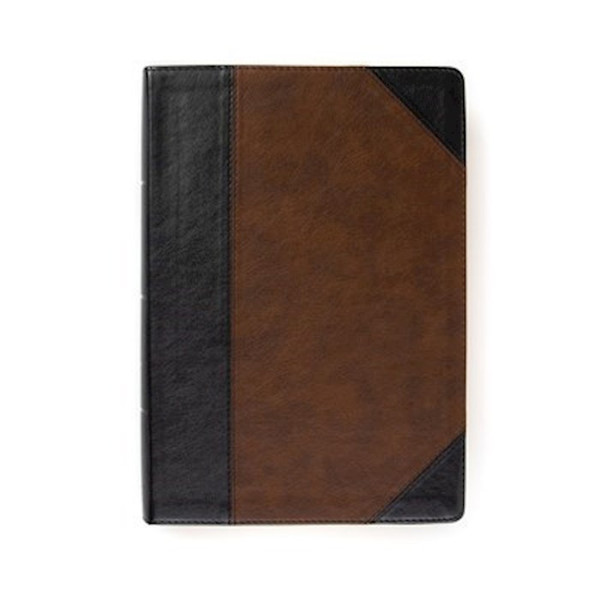 KJV Super Giant Print Reference Bible-Black/Brown LeatherTouch by Holman Bible