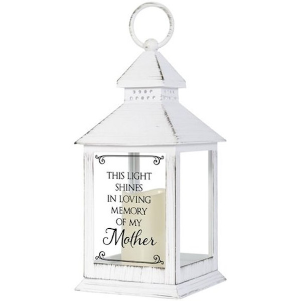 Lantern w/Flameless LED Candle & Timer-In Loving Memory Of My Mother (4" x 11" x 4") by Carson Home Accent
