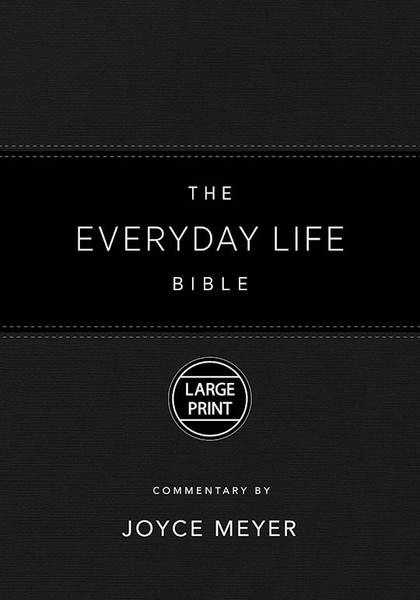 Amplified The Everyday Life Bible Large Print-Black LeatherLuxe by Meyer Joyce