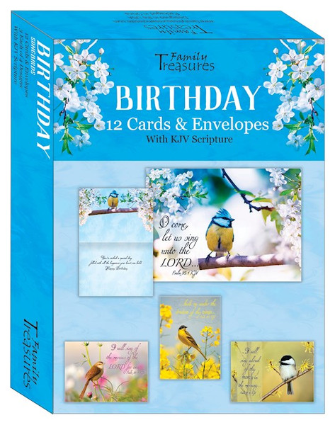 Card-Boxed-Birthday-Songbirds (Box Of 12) by Family Treasures