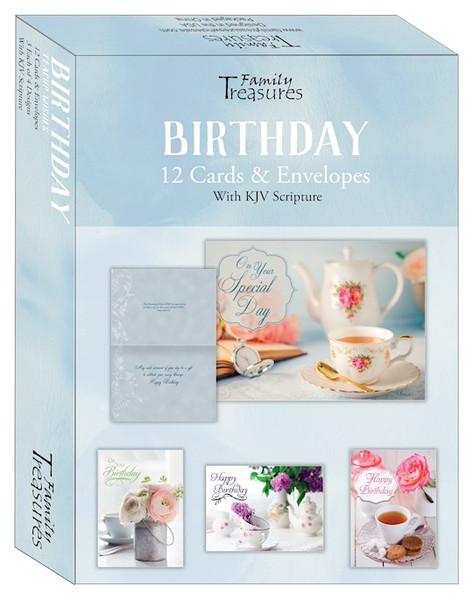 Card-Boxed-Birthday-Teacup Wishes (Box Of 12) by Family Treasures