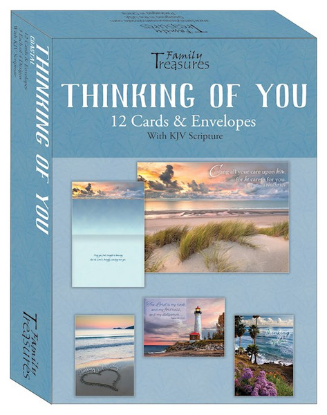 Card-Boxed-Thinking Of You-Coastal (Box Of 12) by Family Treasures