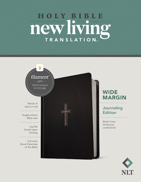 NLT Wide Margin Bible/Filament Enabled Edition-Black Cross Hardcover LeatherLike by Tyndale House