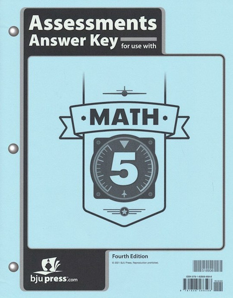 Math 5 Assessments Answer Key (4th Edition) by BJU Press