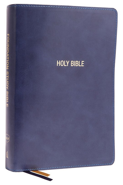 NKJV Foundation Study Bible/Large Print (Comfort Print)-Blue Leathersoft by Nelson Bibles
