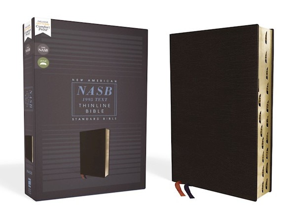 NASB 1995 Thinline Bible (Comfort Print)-Black Bonded Leather Indexed by Zondervan