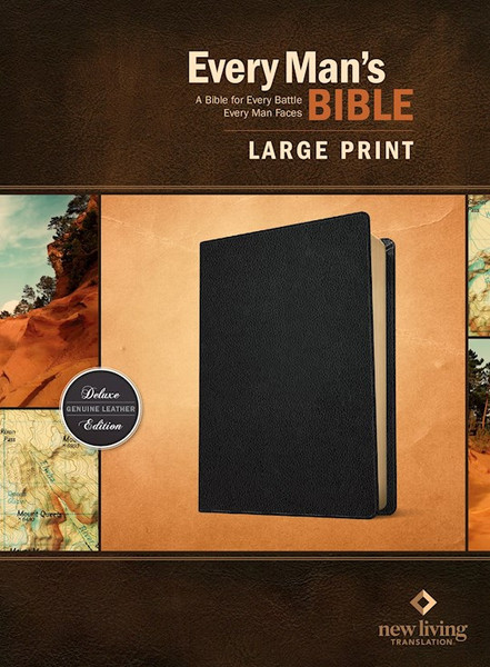 NLT Every Man's Bible/Large Print-Black Genuine Leather Indexed by Arterburn Stephen
