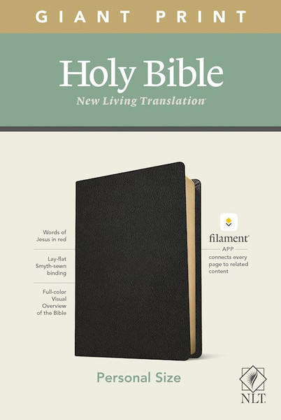 NLT Personal Size Giant Print Bible/Filament Enabled-Black Genuine Leather by Tyndale House