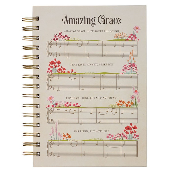 Journal-Wirebound-Amazing Grace-Music-Large by Christian Art Gift