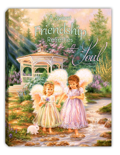 Mini Canvas-Friendship Angels-LED Tabletop w/Timer (8" x 6") by Glow Decor