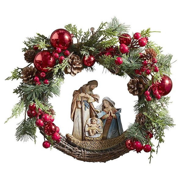 Nativity Wreath (7.125" x 16.5" x 4.75") by Christmas