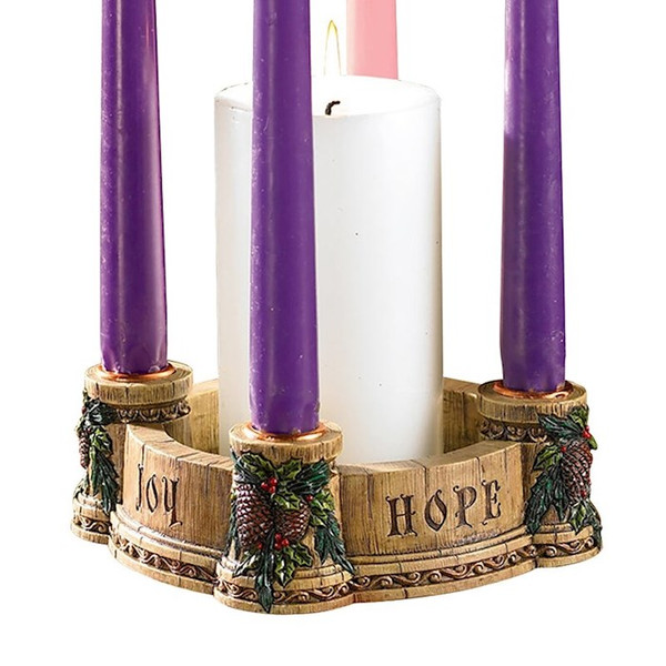Fioretti Advent Wreath Joy/Faith/Love/Hope (6" Dia X 2.25" H) by Advent