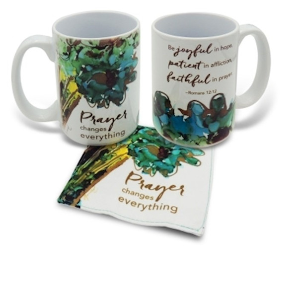 Mug w/Fabric Coaster-Lovitude-Prayer Changes Everything (15 Oz) by CA Gift