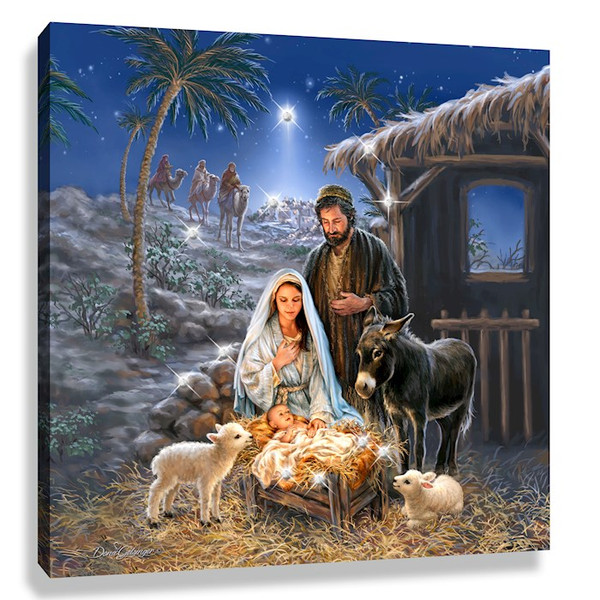 Pizazz Print-A Savior Is Born w/Swarovski Crystals (10" x 10") by Gelsinger Dona