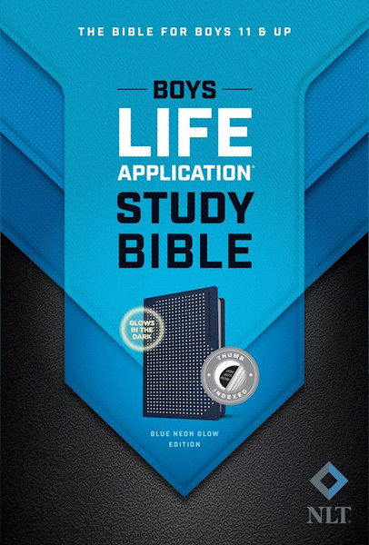 NLT Boys Life Application Study Bible-Blue/Neon Glow TuTone LeatherLike Indexed by Tyndale House