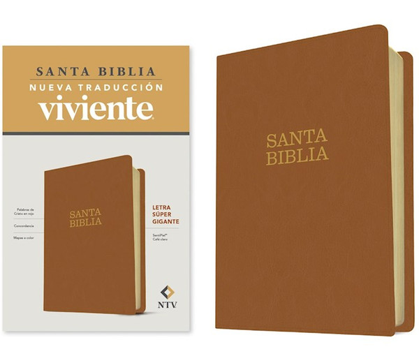 NTV Letra Super Gigante (NLT Super Giant Print Bible)-Brown LeatherLike by Tyndale Espanol