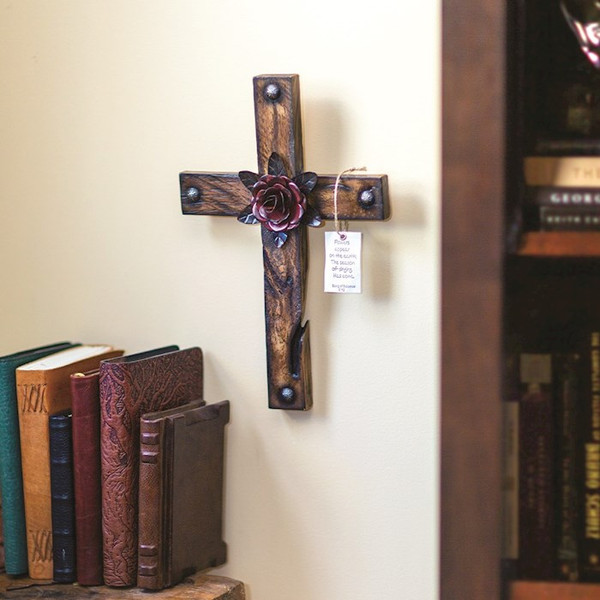 Wall Cross-Flowers Appear On The Earth (14" x 9.25") by Manual Weavers