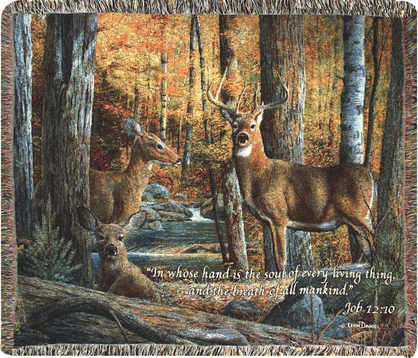 Throw-Broken Silence II w/Verse Tapestry (60" x 50") by Manual Weavers