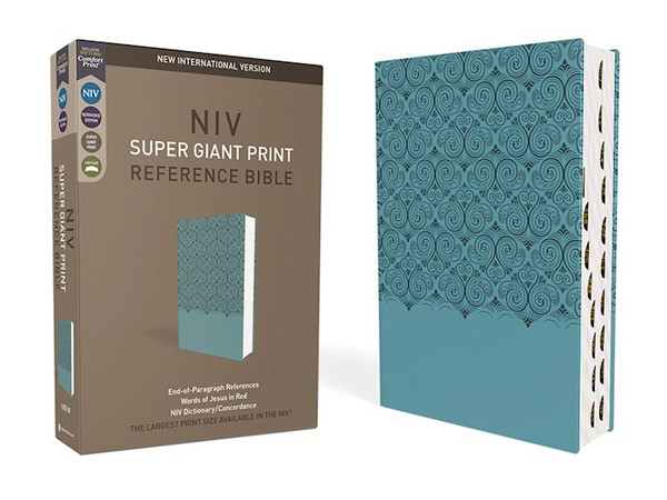 NIV Super Giant Print Reference Bible (Comfort Print)-Teal Leathersoft Indexed by Zondervan