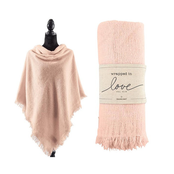 Blanket Scarf-Wrapped In Love-Blush (55" SQ) by CB Gift