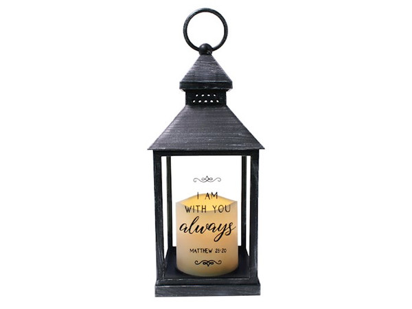 Lantern LED Candle-I Am With You Always-Black by Swanson