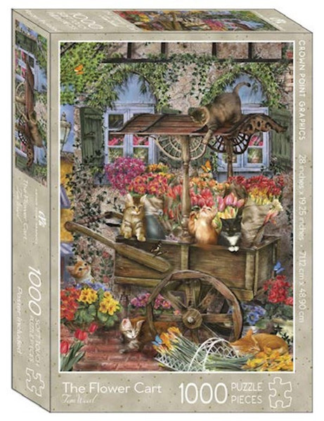 Jigsaw Puzzle-The Flower Cart w/Poster (1000 Piece Soft Touch) by Wood Thomas