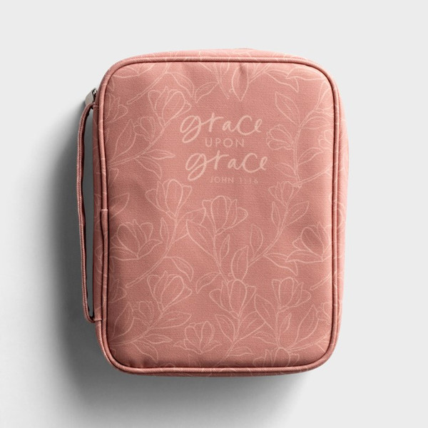Bible Cover-Grace Upon Grace-John 1:16-Dusty Rose by Studio 71