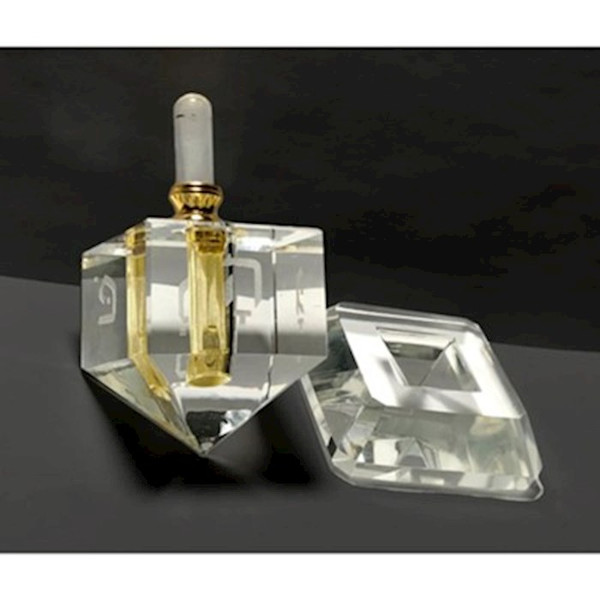 The Miracle Dreidel With Vial Of Oil-Crystal (#9168) by Holy Land Gifts