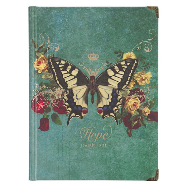 Journal-Hardcover-Teal Butterfly Hope Isa. 40:31 by Christian Art Gift