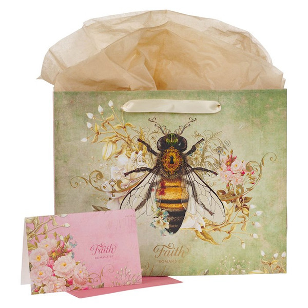 Gift Bag w/Card-Large-Landscape-Faith Rom. 5:1 by Christian Art Gift