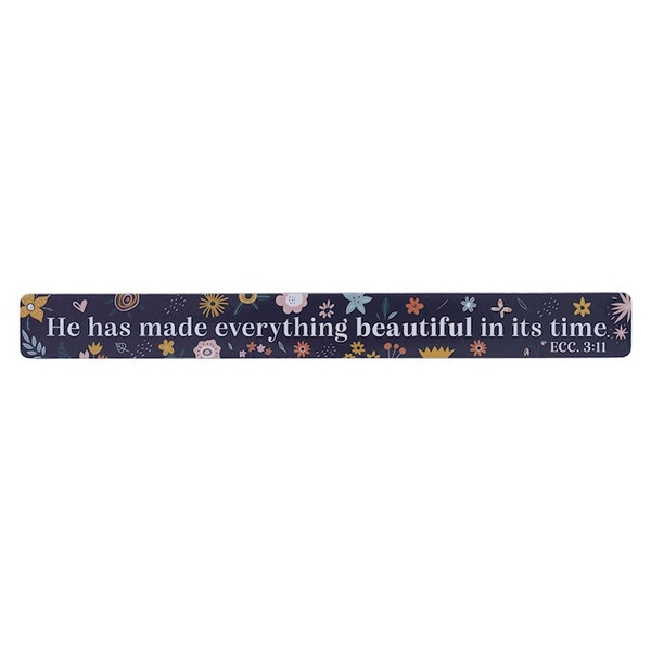 Magnetic Strip-Everything Beautiful Eccl. 3:11-Blue Floral (Pack Of 6) by Christian Art Gift