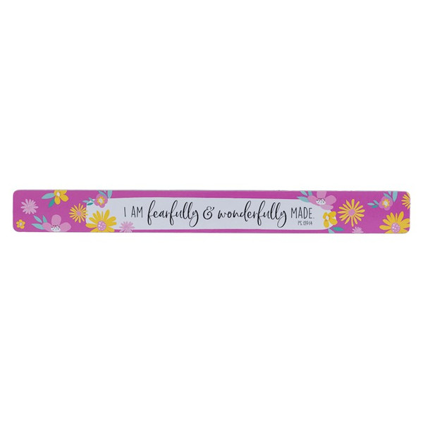 Magnetic Strip-Fearfully & Wonderfully Made Ps. 139:14-Purple Floral (Pack Of 6) by Christian Art Gift