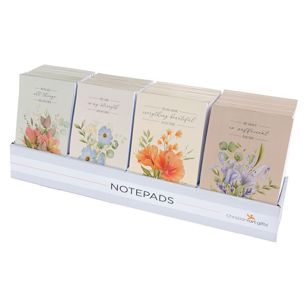 Pre-Packed Merchandiser-Small Floral Notepad (Set Of 48) by Christian Art Gift