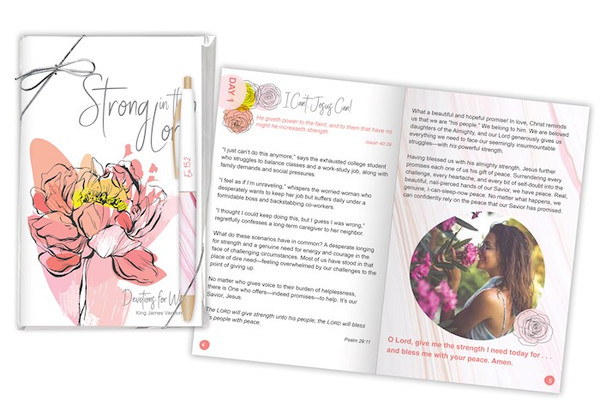 Gift Set-Strong In The Lord-Devotion Book & Pen (KJV) by Christ For All