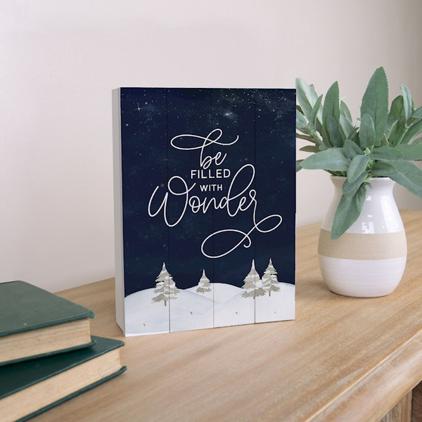 Pallet Word Block-Be Filled With Wonder (6x8) by Christmas