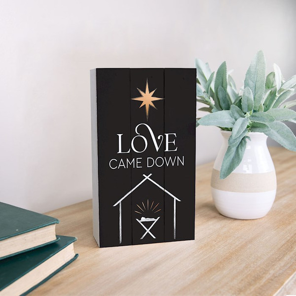 Pallet Word Block-Love Came Down (4.5x8) by Christmas