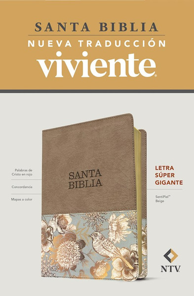 NTV Letra Super Gigante (NLT Super Giant Print Bible)-Beige LeatherLike by Tyndale Espanol