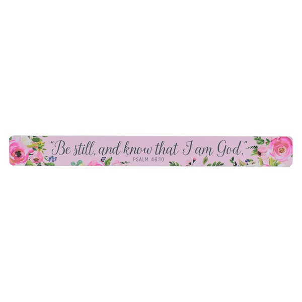 Magnetic Strip-Be Still & Know Ps. 26:10-Pink Floral (Pack Of 6) by Christian Art Gift