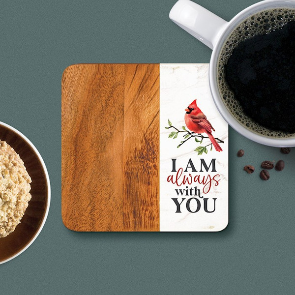 Coaster Set-I Am Always With You-Cardinal (Pk/4) by P Graham Dunn
