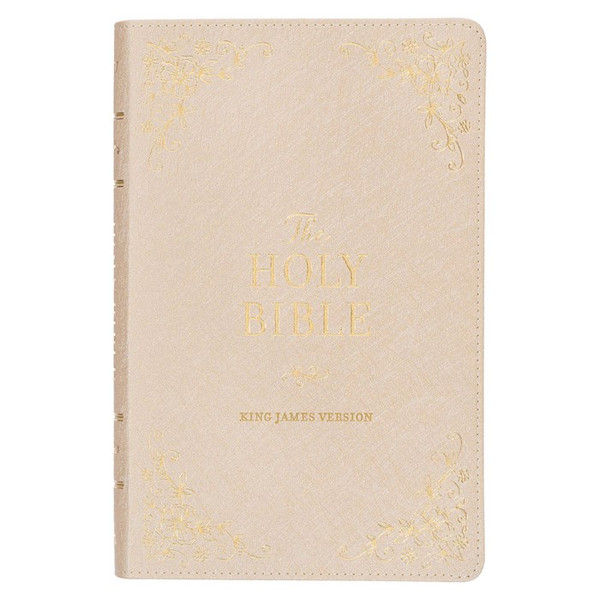 KJV Deluxe Gift Bible-Pearlescent Taupe Faux Leather by Christian Art Gift