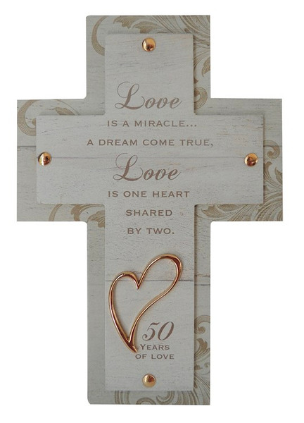 Wall Cross-Love Is A Miracle-50th Anniversary (8") by CA Gift