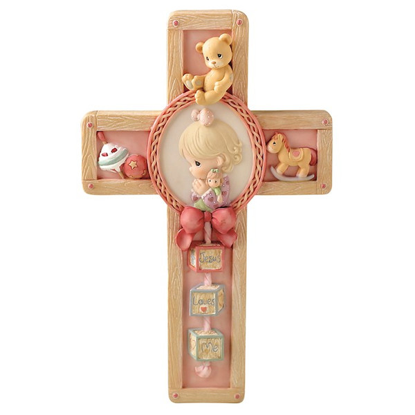 Plaque-Praying Girl With Doll-Cross by Precious Moments