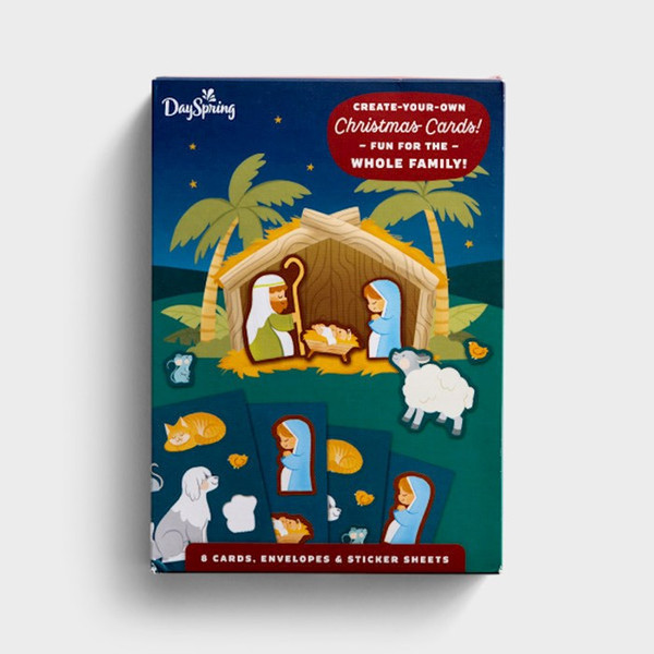 Card-Boxed-Christmas-Nativity Sticker Card (Box of 8) by Christmas