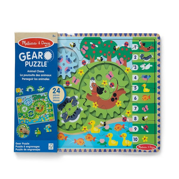 Puzzle-Animal Chase iSpy Wooden Gear Puzzle (Ages 3+) by Melissa And Doug