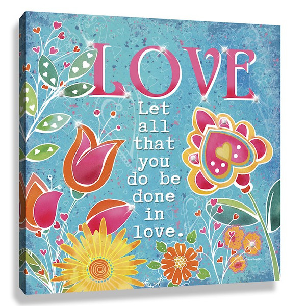 Pizazz Print-Love w/Swarovski Crystals (10" X 10") by Tourtillotte Barb