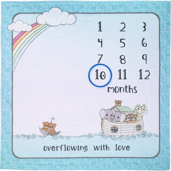Blanket-Noahs Ark-Overflowing With Love Milestone (42"X 42") by Precious Moments